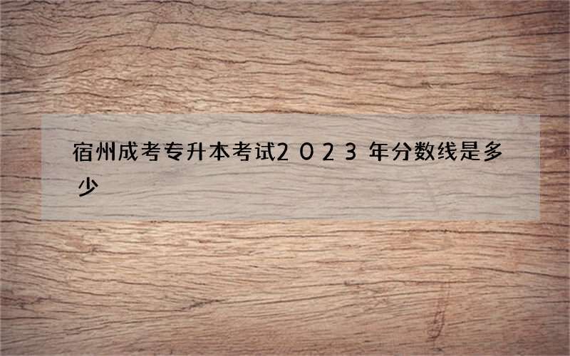 宿州成考专升本考试2023年分数线是多少