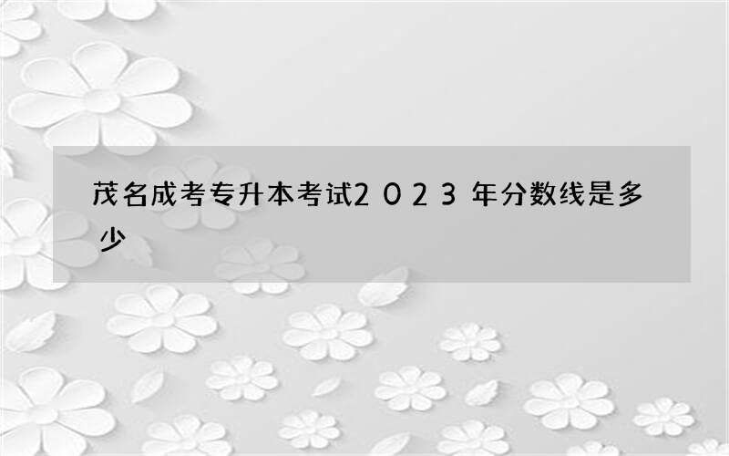 茂名成考专升本考试2023年分数线是多少
