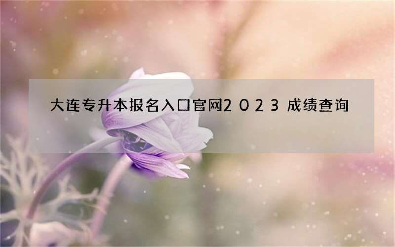 大连专升本报名入口官网2023成绩查询