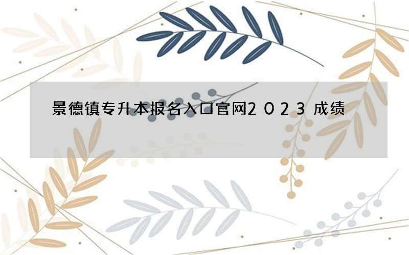 景德镇专升本报名入口官网2023成绩