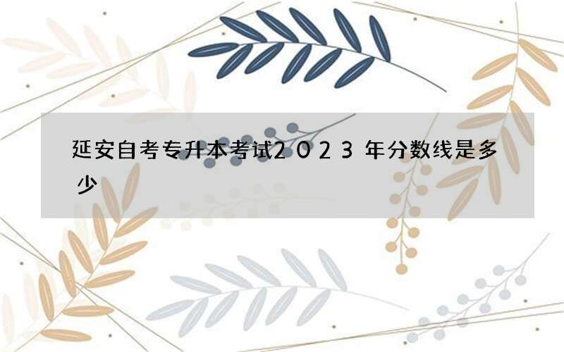 延安自考专升本考试2023年分数线是多少