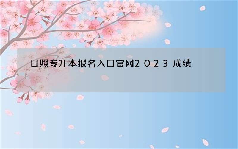 日照专升本报名入口官网2023成绩