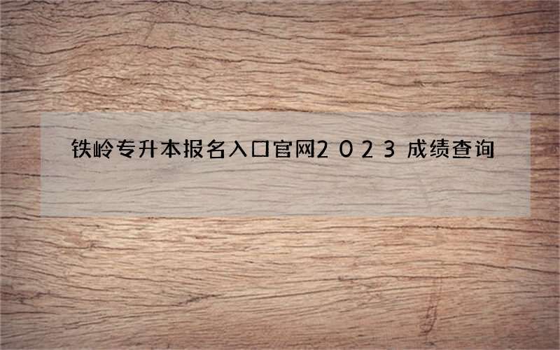 铁岭专升本报名入口官网2023成绩查询