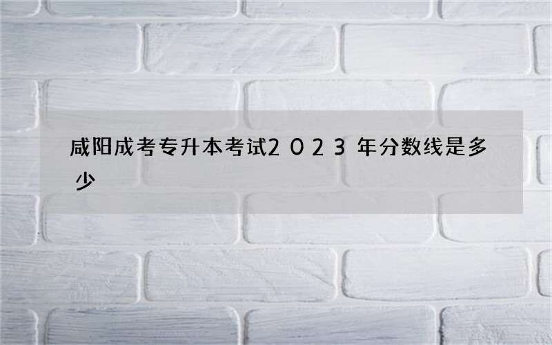 咸阳成考专升本考试2023年分数线是多少