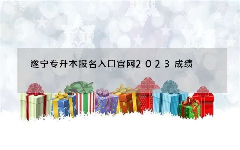 遂宁专升本报名入口官网2023成绩