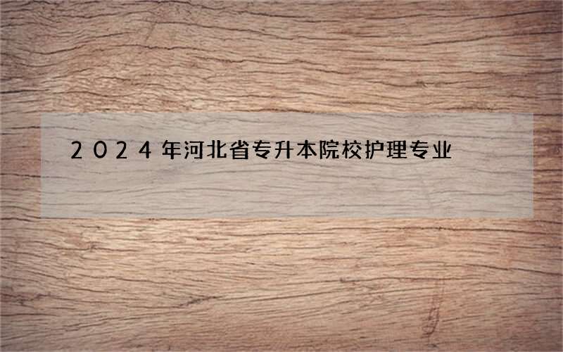 2024年河北省专升本院校护理专业