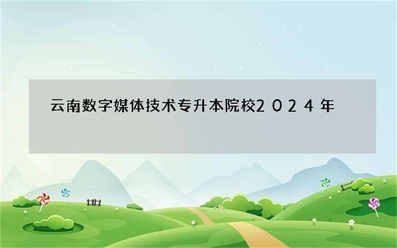 云南数字媒体技术专升本院校2024年