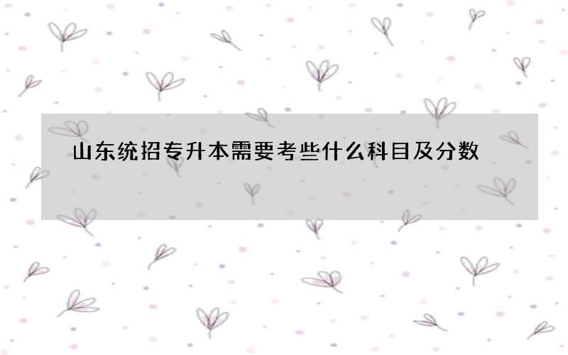 山东统招专升本需要考些什么科目及分数