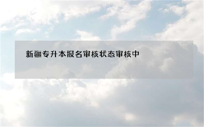 新疆专升本报名审核状态审核中