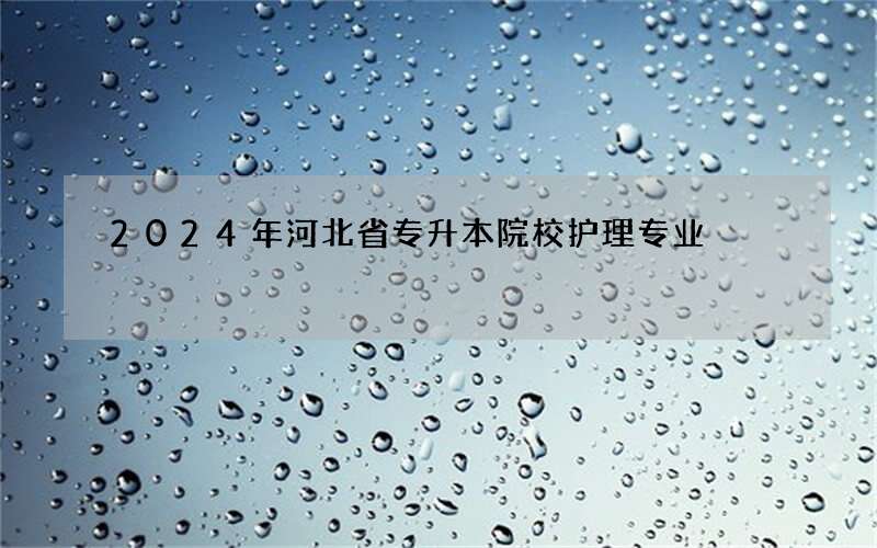 2024年河北省专升本院校护理专业