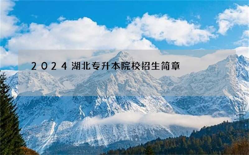 2024湖北专升本院校招生简章