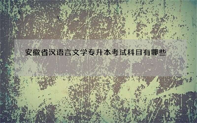 安徽省汉语言文学专升本考试科目有哪些