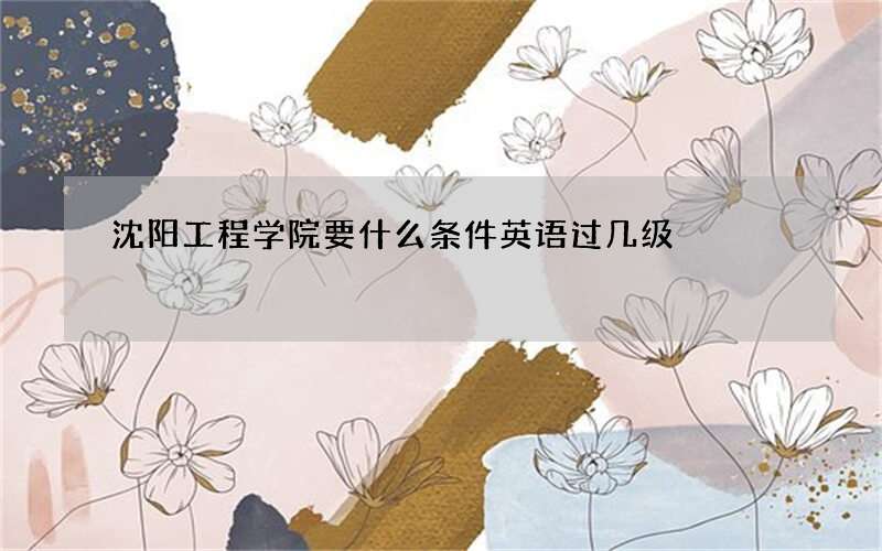 沈阳工程学院要什么条件英语过几级