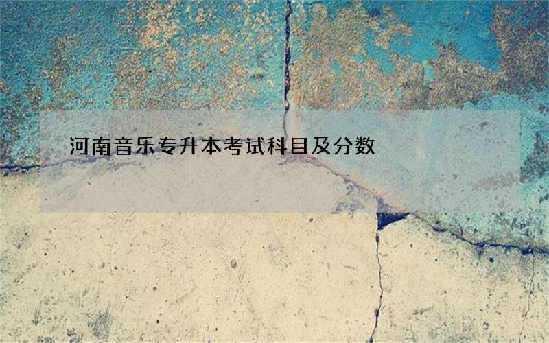 河南音乐专升本考试科目及分数