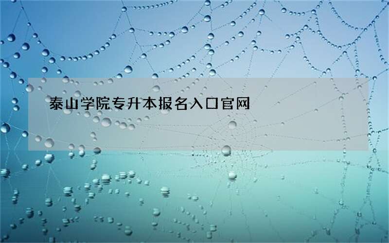 泰山学院专升本报名入口官网