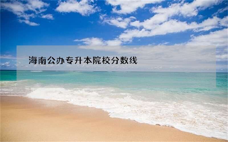 海南公办专升本院校分数线