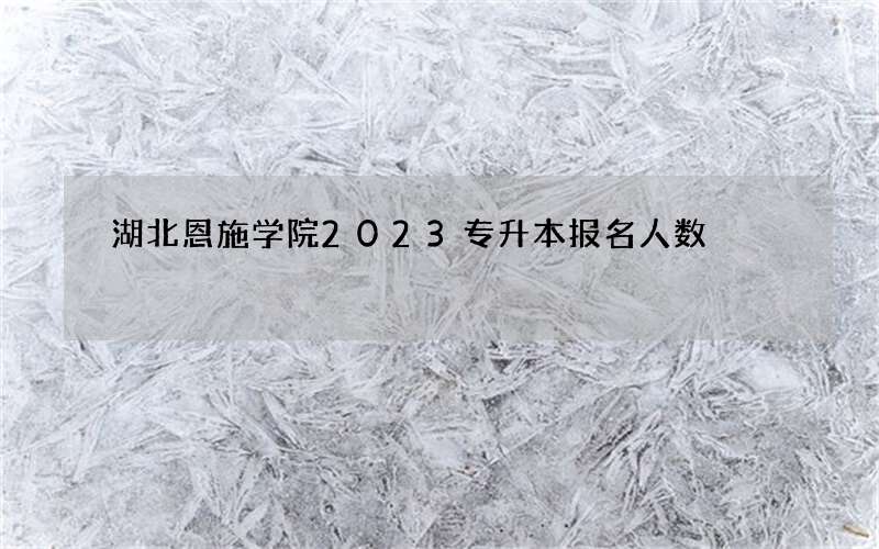 湖北恩施学院2023专升本报名人数