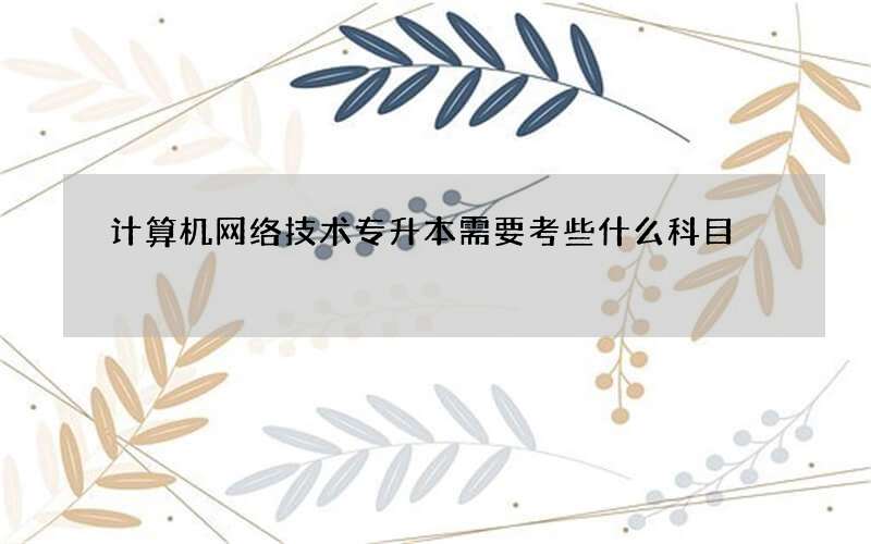 计算机网络技术专升本需要考些什么科目