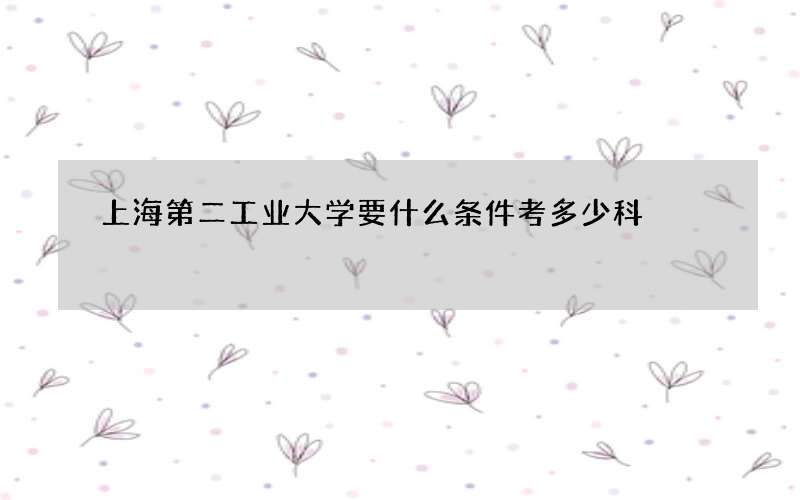 上海第二工业大学要什么条件考多少科