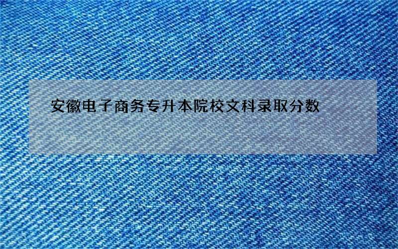 安徽电子商务专升本院校文科录取分数