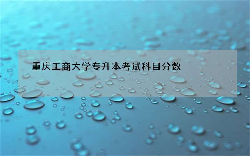 重庆工商大学专升本考试科目分数