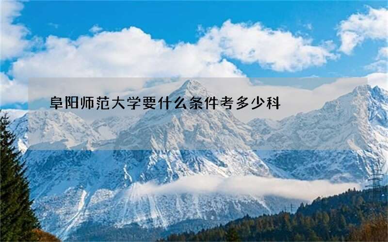 阜阳师范大学要什么条件考多少科