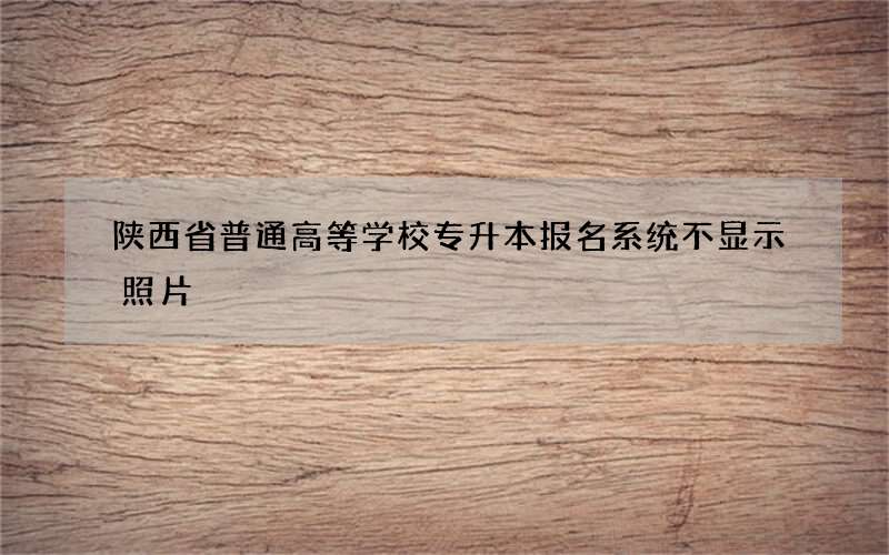 陕西省普通高等学校专升本报名系统不显示照片