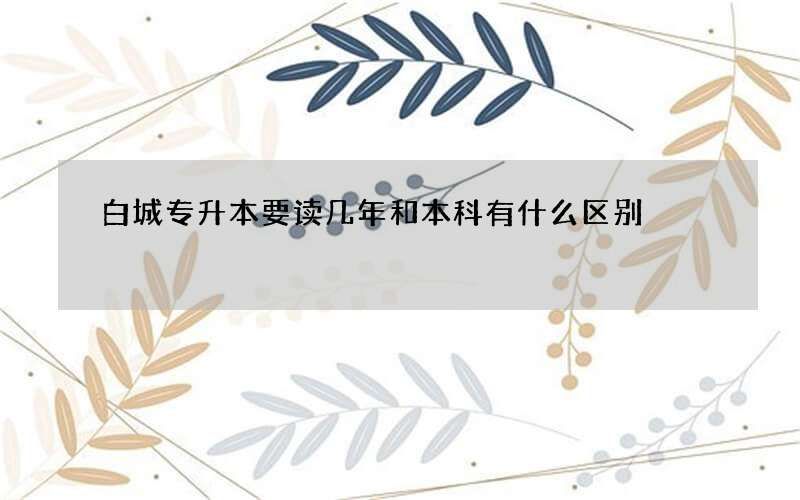 白城专升本要读几年和本科有什么区别